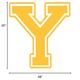 Yellow Collegiate Letter (Y) Corrugated Plastic Yard Sign, 30in